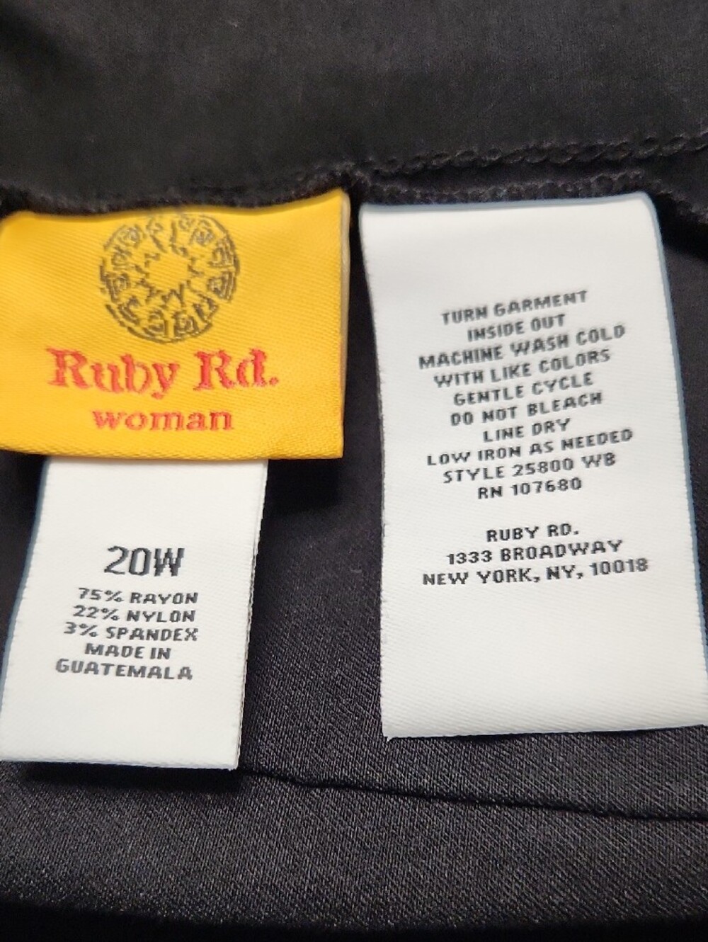 Ruby Rd. Black Ponte Bike Shorts - Picture 2 of 4